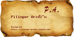 Pilinger Arzén névjegykártya